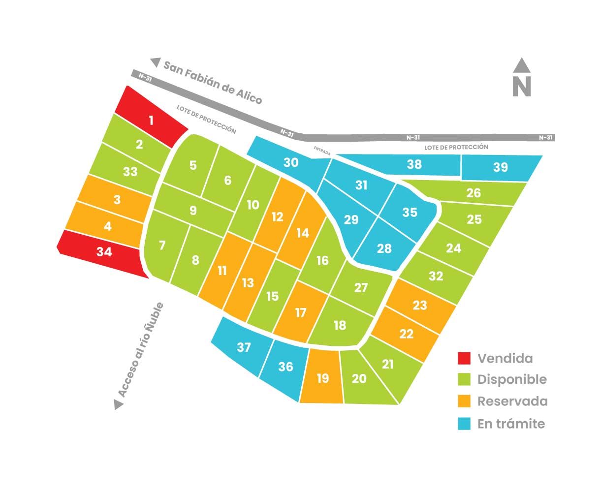 Plano general Parcelación Las Pilcas con Agua Potable